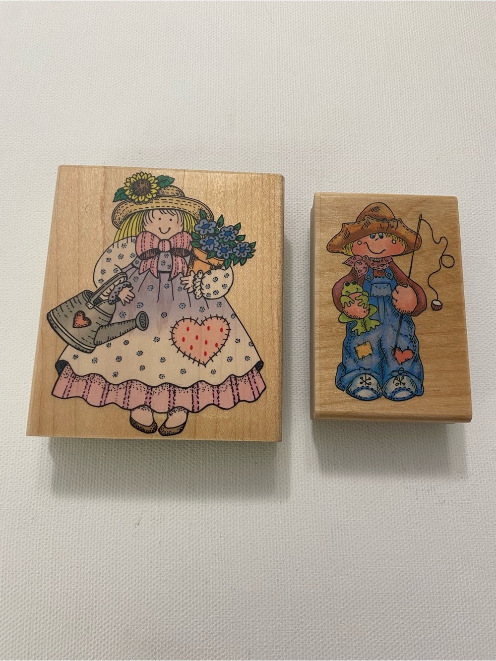 Hero Arts & Stamp Affair Vintage Wood Mounted Rubber Stamps Gardening Fishing
